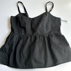 New! Old Navy‎ Women’s Solid Black Cotton Casual Tops